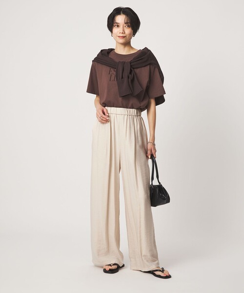 green label relaxing（グリーンレーベルリラクシング）の「［size SHORTあり］【WEB限定】＜at ease＞ドロスト ワイド パンツ（その他パンツ・レディース・ブラウン/その他1/ブラック/ナチュラル・FREE/SHORT）」の20枚目の写真