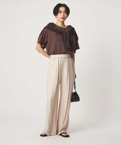 green label relaxing（グリーンレーベルリラクシング）の「［size SHORTあり］【WEB限定】＜at ease＞ドロスト ワイド パンツ（その他パンツ・レディース・ブラウン/その他1/ブラック/ナチュラル・FREE/SHORT）」の21枚目の写真