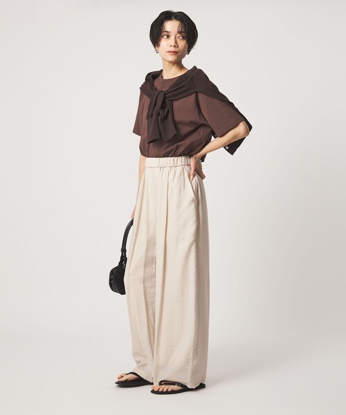 green label relaxing（グリーンレーベルリラクシング）の「［size SHORTあり］【WEB限定】＜at ease＞ドロスト ワイド パンツ（その他パンツ・レディース・ブラウン/その他1/ブラック/ナチュラル・FREE/SHORT）」の22枚目の写真