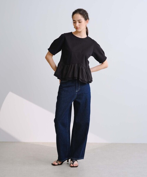 BIANCA(ビアンカ)の「【セットアップ】スムースジャージフリルコンビカットソー(Tシャツ/カットソー・レディース・ブラウン系その他/ブラック/グレー系その他2・38)」の11枚目の写真