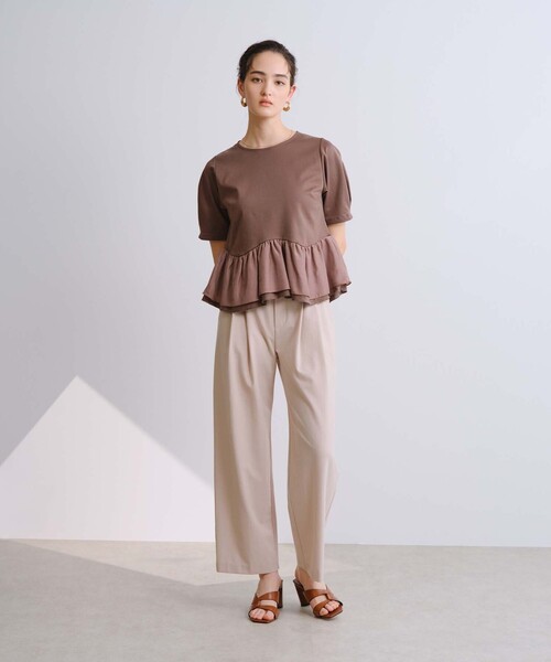 BIANCA(ビアンカ)の「【セットアップ】スムースジャージフリルコンビカットソー(Tシャツ/カットソー・レディース・ブラウン系その他/ブラック/グレー系その他2・38)」の16枚目の写真