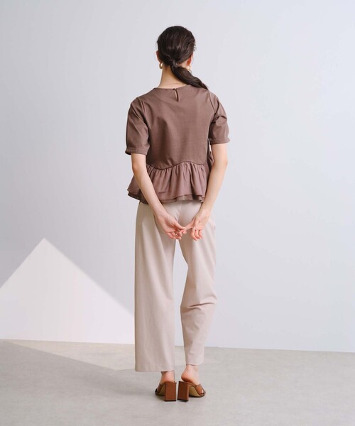 BIANCA(ビアンカ)の「【セットアップ】スムースジャージフリルコンビカットソー(Tシャツ/カットソー・レディース・ブラウン系その他/ブラック/グレー系その他2・38)」の18枚目の写真