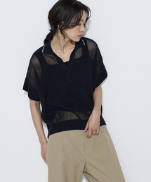 K.T KIYOKO TAKASE | リネンメッシュ スキッパープルオーバー(ニット/セーター)