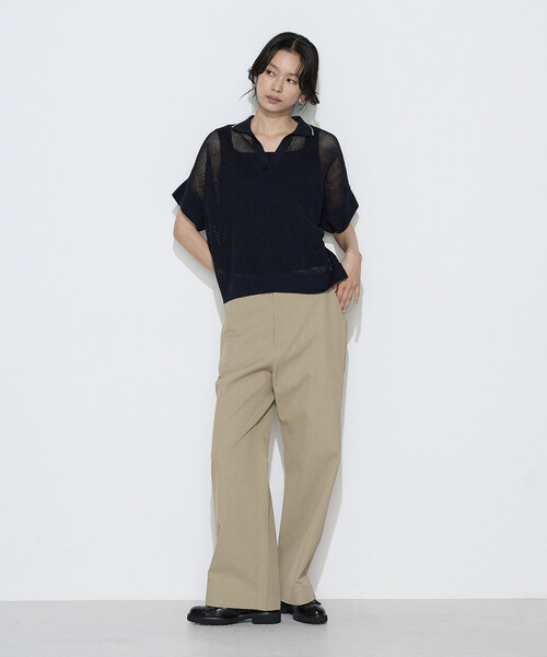 K.T KIYOKO TAKASE（キヨコタカセ）の「リネンメッシュ スキッパープルオーバー（ニット/セーター・レディース・ネイビー/キナリ/オフホワイト・7号/9号）」の12枚目の写真