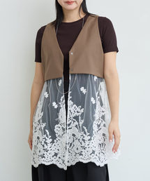 IENA LA BOUCLE（イエナラブークル）の「IENA LA BOUCLE チュールレースノースリーブベスト（ベスト）」