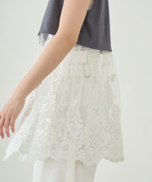 IENA LA BOUCLE チュールレースノースリーブベスト（ベスト）｜IENA LA
