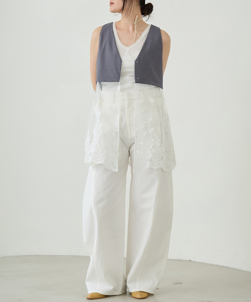 IENA LA BOUCLE チュールレースノースリーブベスト（ベスト）｜IENA LA