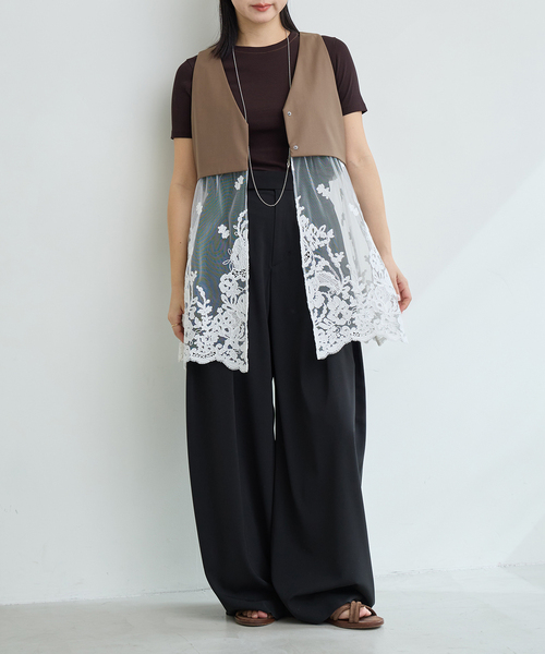 IENA LA BOUCLE チュールレースノースリーブベスト（ベスト）｜IENA LA