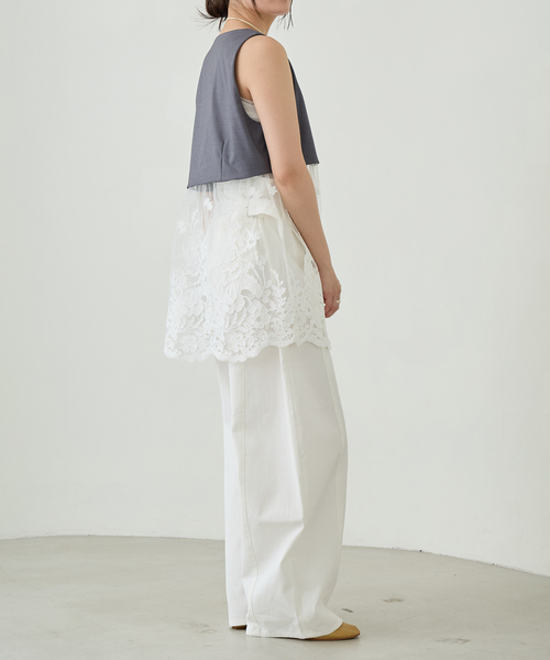 IENA LA BOUCLE(イエナラブークル)の「IENA LA BOUCLE チュールレースノースリーブベスト(ベスト・レディース・ベージュ系その他/グレー・FREE)」の14枚目の写真