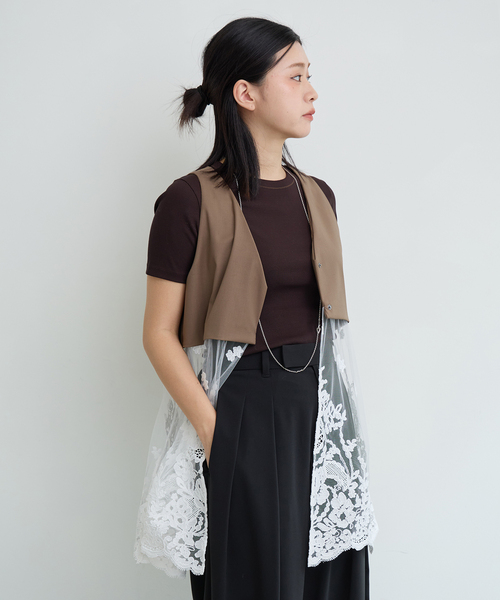 IENA LA BOUCLE(イエナラブークル)の「IENA LA BOUCLE チュールレースノースリーブベスト(ベスト・レディース・ベージュ系その他/グレー・FREE)」の16枚目の写真