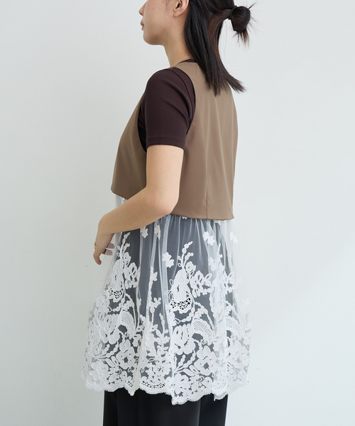 IENA LA BOUCLE(イエナラブークル)の「IENA LA BOUCLE チュールレースノースリーブベスト(ベスト・レディース・ベージュ系その他/グレー・FREE)」の18枚目の写真