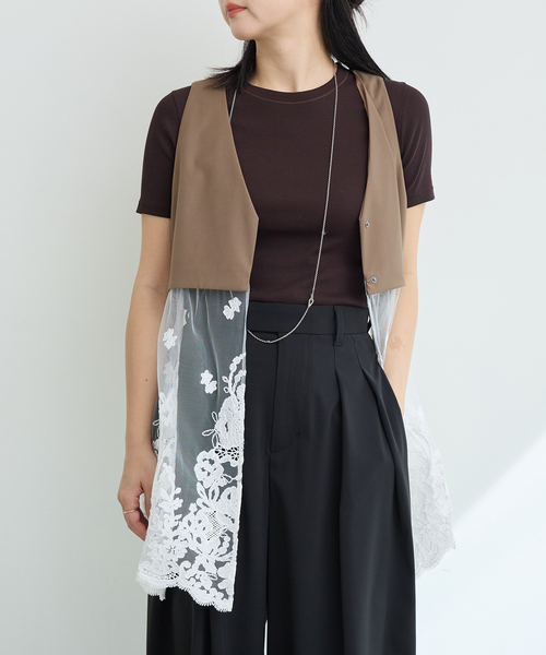 IENA LA BOUCLE(イエナラブークル)の「IENA LA BOUCLE チュールレースノースリーブベスト(ベスト・レディース・ベージュ系その他/グレー・FREE)」の19枚目の写真