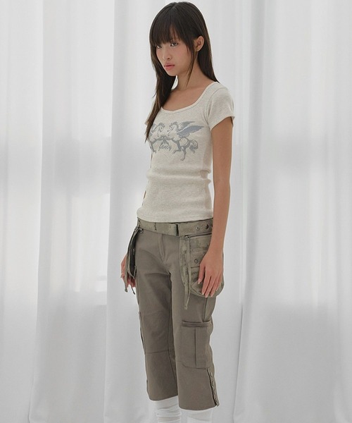 FANCY CLUB（ファンシークラブ）の「FANCY CLUB／ペガサスリブT（Tシャツ/カットソー・レディース・ナチュラル/ブラック・FREE）」の5枚目の写真