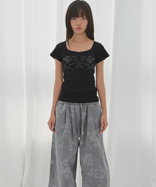 FANCY CLUB（ファンシークラブ）の「FANCY CLUB／ペガサスリブT（Tシャツ/カットソー・レディース・ナチュラル/ブラック・FREE）」の10枚目の写真