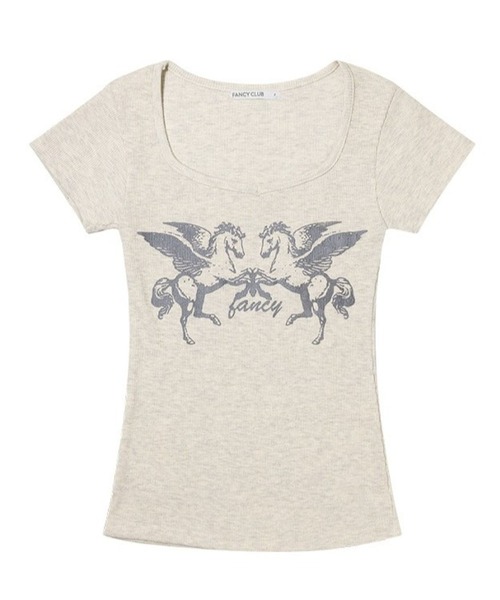 FANCY CLUB（ファンシークラブ）の「FANCY CLUB／ペガサスリブT（Tシャツ/カットソー・レディース・ナチュラル/ブラック・FREE）」の15枚目の写真