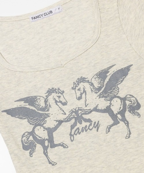 FANCY CLUB（ファンシークラブ）の「FANCY CLUB／ペガサスリブT（Tシャツ/カットソー・レディース・ナチュラル/ブラック・FREE）」の17枚目の写真