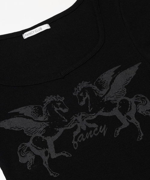 FANCY CLUB（ファンシークラブ）の「FANCY CLUB／ペガサスリブT（Tシャツ/カットソー・レディース・ナチュラル/ブラック・FREE）」の21枚目の写真