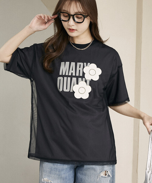 MARY QUANT(マリークワント)の「MARY QUANT × PUBLUX/マリークワント チュール レイヤード ロゴ フラワー Tシャツ 限定展開(Tシャツ/カットソー・レディース・ライトグレー/オフホワイト/チャコールグレー/ベージュ・フリ-)」の7枚目の写真