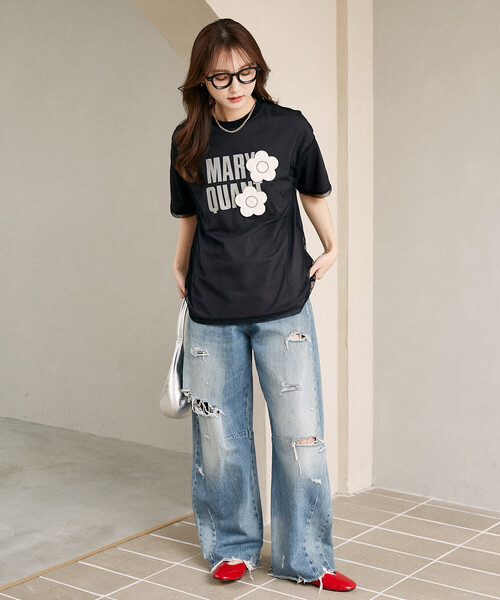 MARY QUANT(マリークワント)の「MARY QUANT × PUBLUX/マリークワント チュール レイヤード ロゴ フラワー Tシャツ 限定展開(Tシャツ/カットソー・レディース・ライトグレー/オフホワイト/チャコールグレー/ベージュ・フリ-)」の11枚目の写真