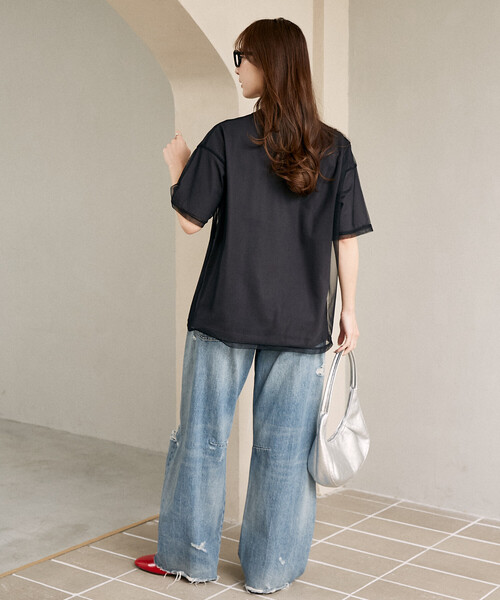 MARY QUANT(マリークワント)の「MARY QUANT × PUBLUX/マリークワント チュール レイヤード ロゴ フラワー Tシャツ 限定展開(Tシャツ/カットソー・レディース・ライトグレー/オフホワイト/チャコールグレー/ベージュ・フリ-)」の12枚目の写真