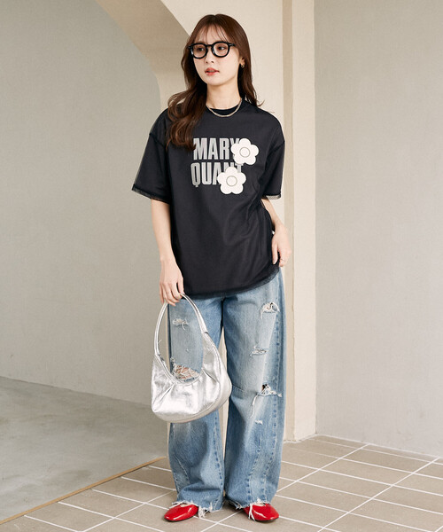 MARY QUANT(マリークワント)の「MARY QUANT × PUBLUX/マリークワント チュール レイヤード ロゴ フラワー Tシャツ 限定展開(Tシャツ/カットソー・レディース・ライトグレー/オフホワイト/チャコールグレー/ベージュ・フリ-)」の13枚目の写真