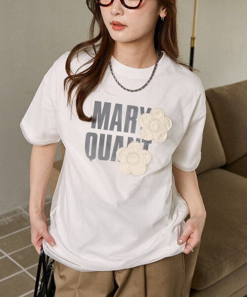 MARY QUANT(マリークワント)の「MARY QUANT × PUBLUX/マリークワント チュール レイヤード ロゴ フラワー Tシャツ 限定展開(Tシャツ/カットソー・レディース・ライトグレー/オフホワイト/チャコールグレー/ベージュ・フリ-)」の18枚目の写真