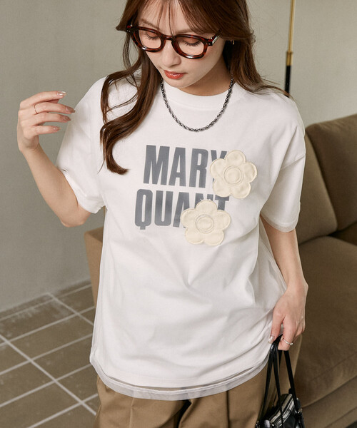 MARY QUANT(マリークワント)の「MARY QUANT × PUBLUX/マリークワント チュール レイヤード ロゴ フラワー Tシャツ 限定展開(Tシャツ/カットソー・レディース・ライトグレー/オフホワイト/チャコールグレー/ベージュ・フリ-)」の22枚目の写真