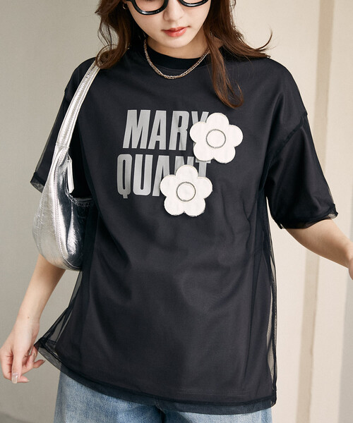 MARY QUANT(マリークワント)の「MARY QUANT × PUBLUX/マリークワント チュール レイヤード ロゴ フラワー Tシャツ 限定展開(Tシャツ/カットソー・レディース・ライトグレー/オフホワイト/チャコールグレー/ベージュ・フリ-)」の5枚目の写真