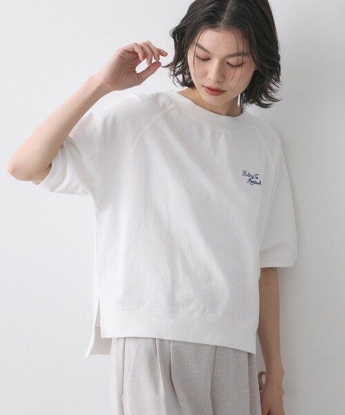 Dessin（デッサン）の「【洗える】ミニ裏毛刺繍ロゴプルオーバー（Tシャツ/カットソー・レディース・ライトグレー/ホワイト系/ナチュラル・03/02/01）」の11枚目の写真