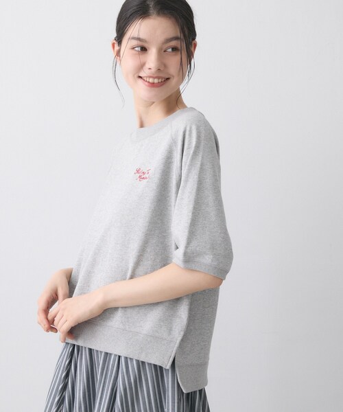 Dessin（デッサン）の「【洗える】ミニ裏毛刺繍ロゴプルオーバー（Tシャツ/カットソー・レディース・ライトグレー/ホワイト系/ナチュラル・03/02/01）」の14枚目の写真