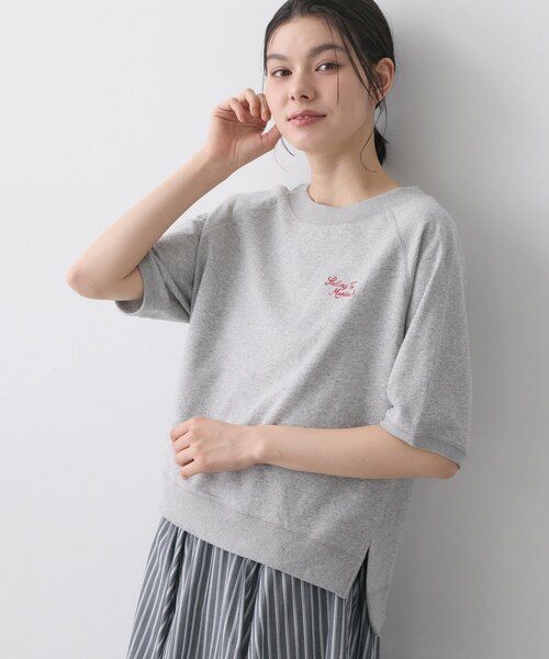 Dessin（デッサン）の「【洗える】ミニ裏毛刺繍ロゴプルオーバー（Tシャツ/カットソー・レディース・ライトグレー/ホワイト系/ナチュラル・03/02/01）」の15枚目の写真