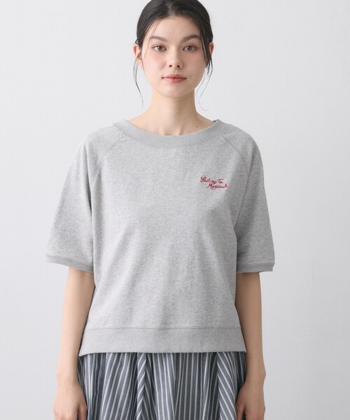 Dessin（デッサン）の「【洗える】ミニ裏毛刺繍ロゴプルオーバー（Tシャツ/カットソー・レディース・ライトグレー/ホワイト系/ナチュラル・03/02/01）」の4枚目の写真