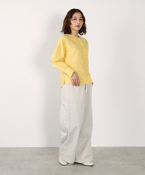 LOGEMENT DE CLAIRE（ロジュモンドクレール）の「【LOURMARIN】バンドカラーレースシャツ（シャツ/ブラウス・レディース・ライトグレー/イエロー/ネイビー・FREE）」の16枚目の写真