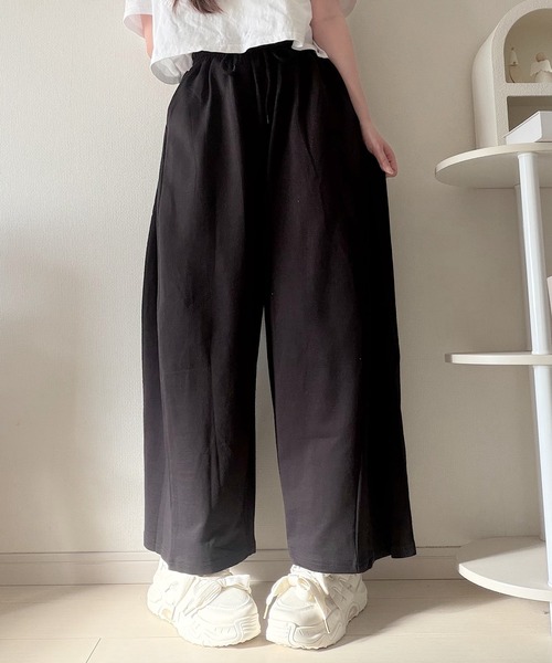 Nana（ナナ）の「ドローストリングイージーパンツ（その他パンツ・レディース・ブラック/クリーム・FREE）」の9枚目の写真