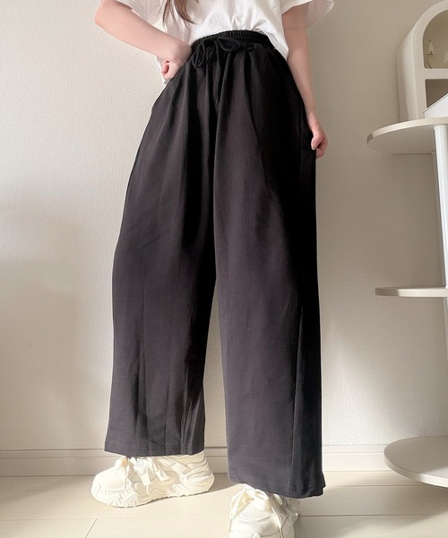Nana（ナナ）の「ドローストリングイージーパンツ（その他パンツ・レディース・ブラック/クリーム・FREE）」の10枚目の写真