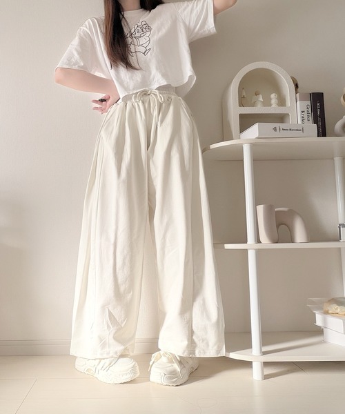 Nana（ナナ）の「ドローストリングイージーパンツ（その他パンツ・レディース・ブラック/クリーム・FREE）」の17枚目の写真