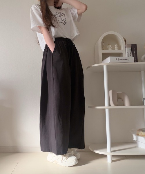 Nana（ナナ）の「ドローストリングイージーパンツ（その他パンツ・レディース・ブラック/クリーム・FREE）」の20枚目の写真