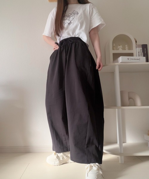 Nana（ナナ）の「ドローストリングイージーパンツ（その他パンツ・レディース・ブラック/クリーム・FREE）」の21枚目の写真