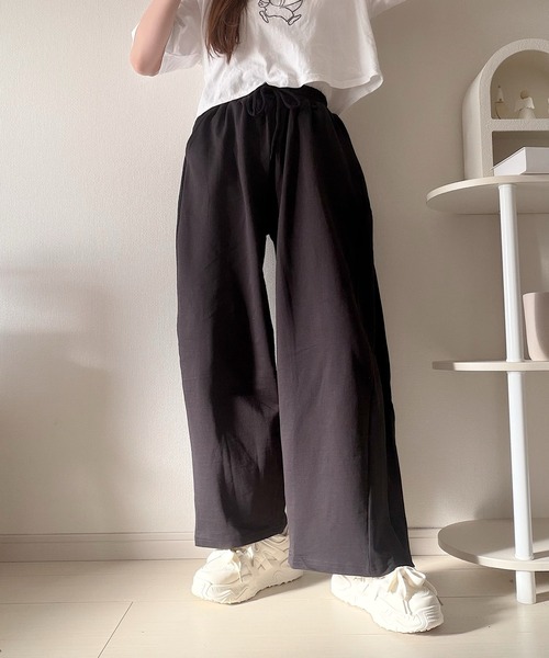 Nana（ナナ）の「ドローストリングイージーパンツ（その他パンツ・レディース・ブラック/クリーム・FREE）」の6枚目の写真