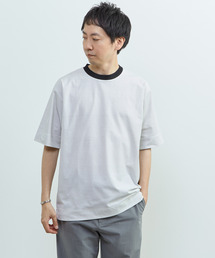 MEN'S MELROSE（メンズメルローズ）の「マイクロボーダークルーネックTシャツ | 吸水速乾 / 軽量 / UVカット（Tシャツ/カットソー・メンズ）」
