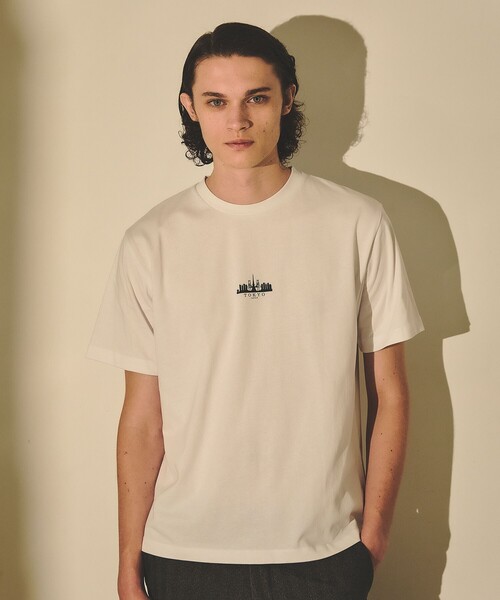 ABAHOUSE GRAY(アバハウスグレイ)の「【CITY PRINT】半袖Tシャツ(Tシャツ/カットソー・メンズ・ブルー/チャコールグレー/ホワイト/イエロー/ネイビー・46/48)」の1枚目の写真