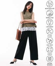 UNFILO | 【セットアップ着用可/ウエストゴム】FINE MOVE ギャザーワイドパンツ(その他パンツ)