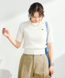 fredy emue | 【WEB限定/大人気シリーズ】FR刺しゅうケーブル柄半袖プルオーバーニット(ニット/セーター)
