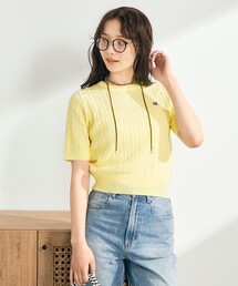 【WEB限定/大人気シリーズ】FR刺しゅうケーブル柄半袖プルオーバーニット