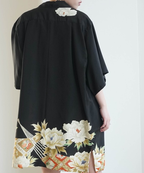 utatane(ウタタネ)の「着物リメイク maison utatane シャツ/ブラウス 扇影の華(シャツ/ブラウス・レディース・ブラック・FREE)」の15枚目の写真