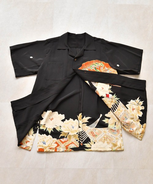 utatane(ウタタネ)の「着物リメイク maison utatane シャツ/ブラウス 扇影の華(シャツ/ブラウス・レディース・ブラック・FREE)」の17枚目の写真