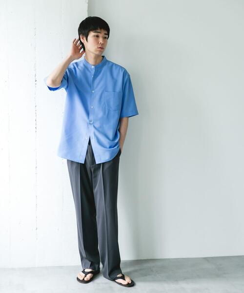 URBAN RESEARCH DOORS（アーバンリサーチドアーズ）の「『吸水速乾』セオアルファバンドカラーショートスリーブシャツ（シャツ/ブラウス・メンズ・ブラウン/ライトグレー/ロイヤルブルー/ネイビー・X-LARGE/LARGE/MEDIUM）」の20枚目の写真