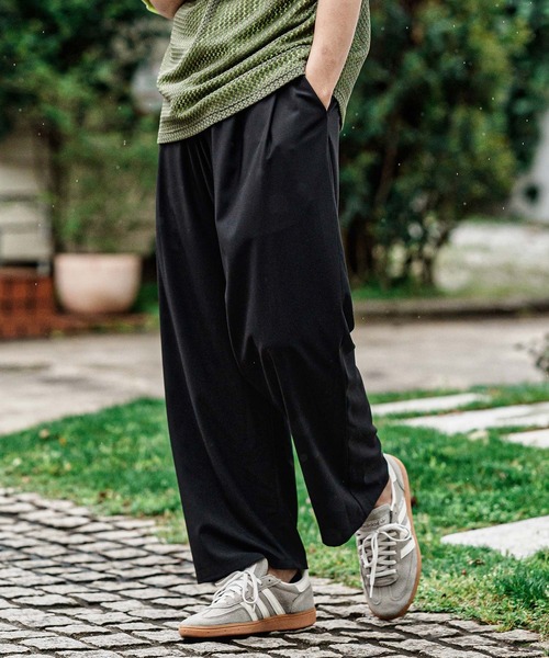 mp15001- 2 way Stretch Mini Ripstop Wide Straight Pants ワイド