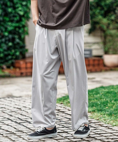 CAMBIO(カンビオ)の「mp15001- 2 way Stretch Mini Ripstop Wide Straight Pants ワイドストレートパンツ(S69526cmb)(その他パンツ・メンズ・ブラック/ライトグレー・L/M/S)」の3枚目の写真
