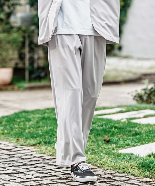 CAMBIO(カンビオ)の「mp15001- 2 way Stretch Mini Ripstop Wide Straight Pants ワイドストレートパンツ(S69526cmb)(その他パンツ・メンズ・ブラック/ライトグレー・L/M/S)」の4枚目の写真